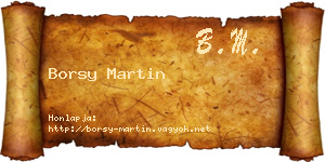 Borsy Martin névjegykártya